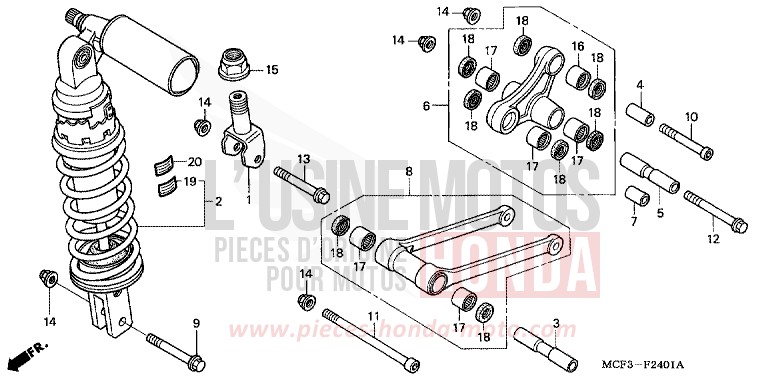 COUSSIN ARRIERE (VTR1000SP2/3/4/5/6) de VTR1000 SP-2 BLACK (NH1E) de 2004